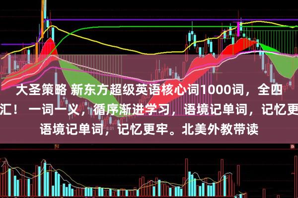 大圣策略 新东方超级英语核心词1000词，全四册覆盖常用常考词汇！ 一词一义，循序渐进学习，语境记单词，记忆更牢。北美外教带读