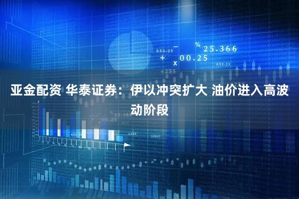 亚金配资 华泰证券：伊以冲突扩大 油价进入高波动阶段